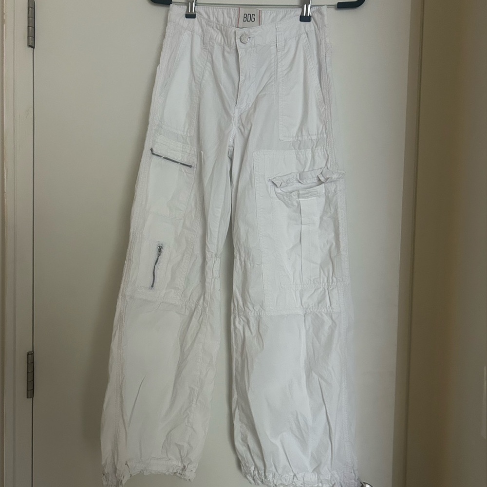 Urban outfitters white baggy cargo pants